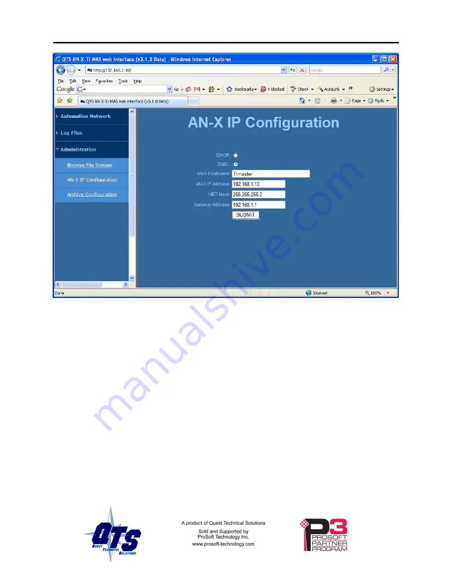 QTS P3 AN-X-TI-MAS User Manual Download Page 64