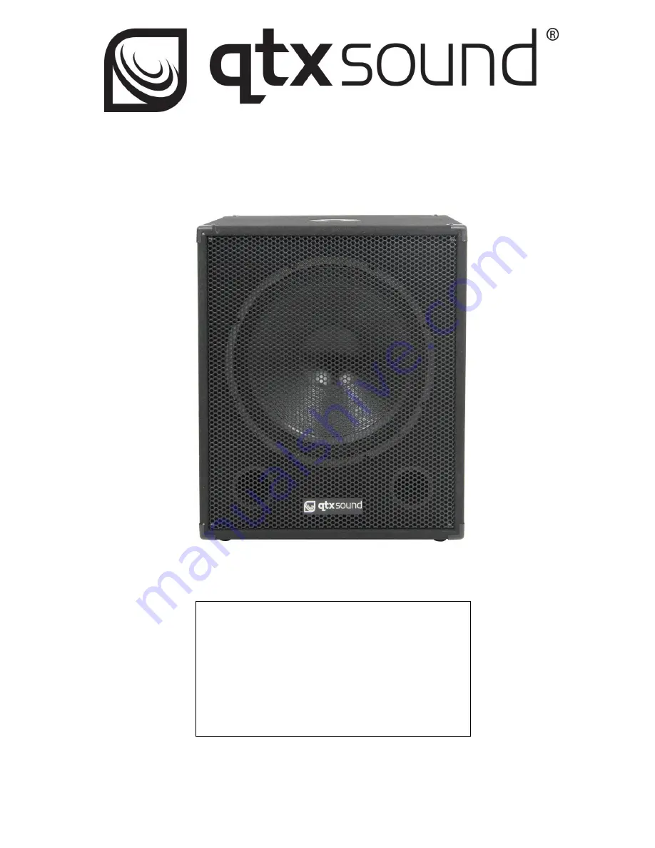 qtxsound QT15SA User Manual Download Page 1