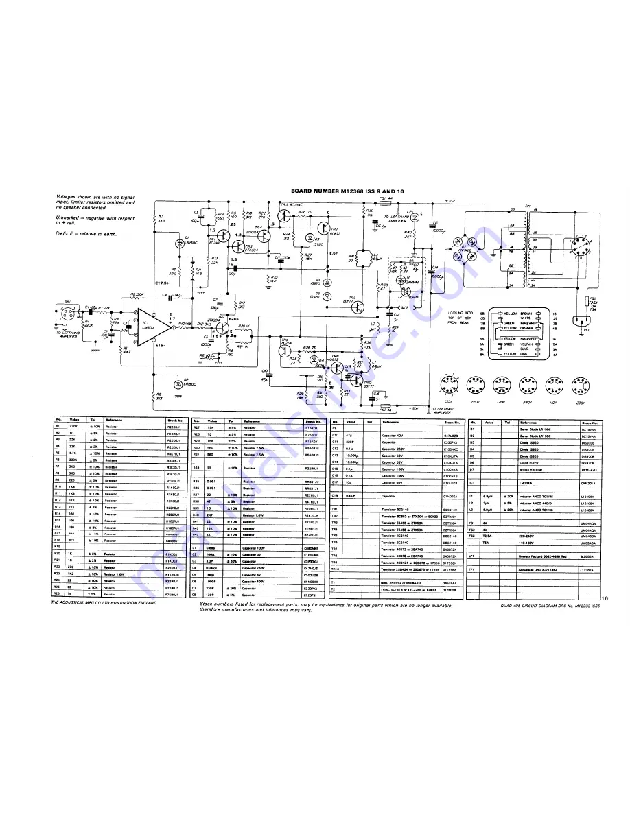 Quad Electroacoustics QUAD 405 Service Data Download Page 17