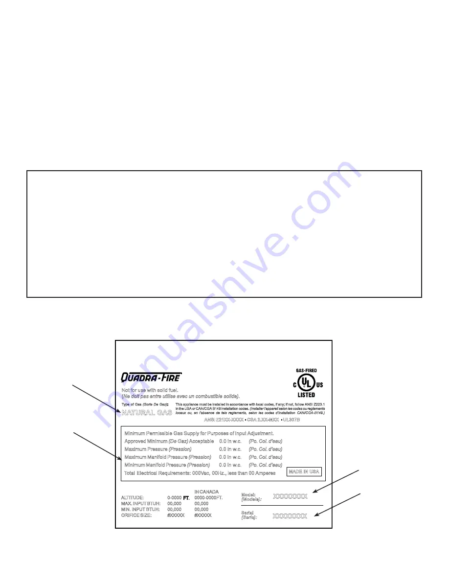 Quadra-Fire QVI-35FB-S Owner'S Manual Download Page 2