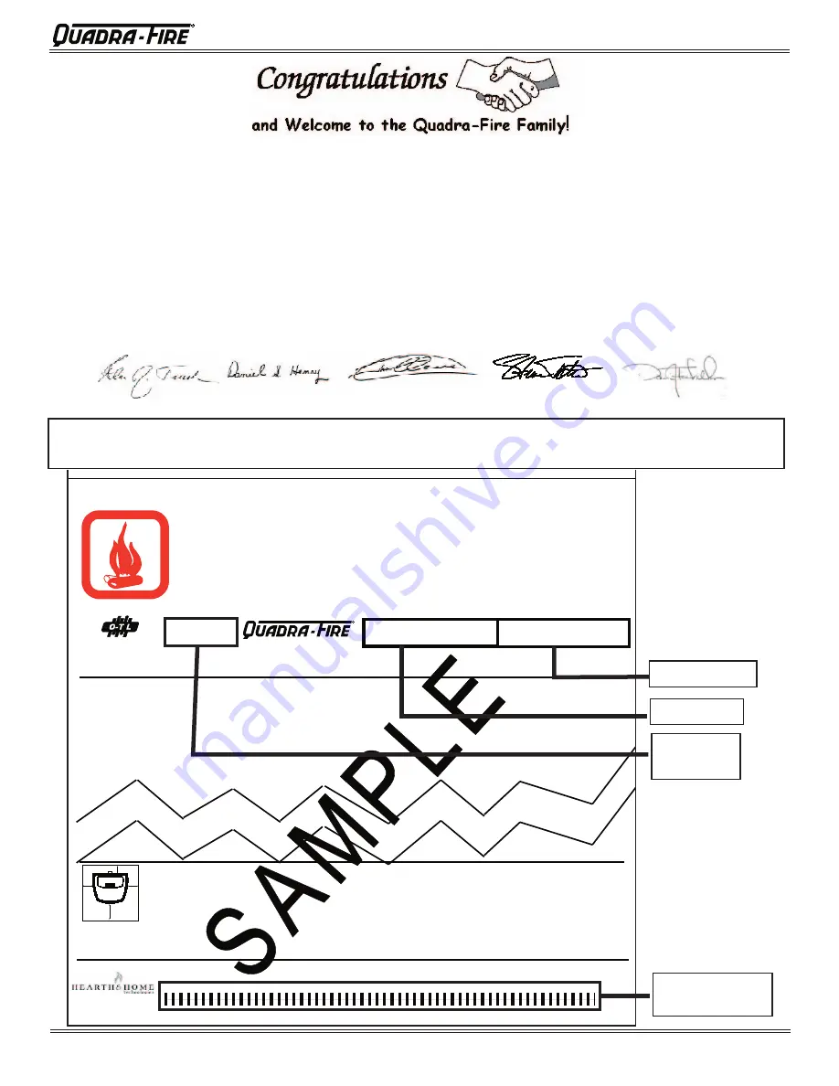 Quadra-Fire SANTAFE-B1 Owner'S Manual Download Page 2