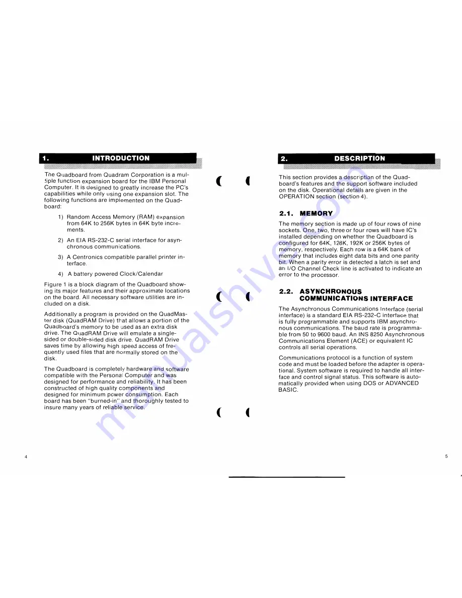 Quadram Quadboard Operation Manual Download Page 4