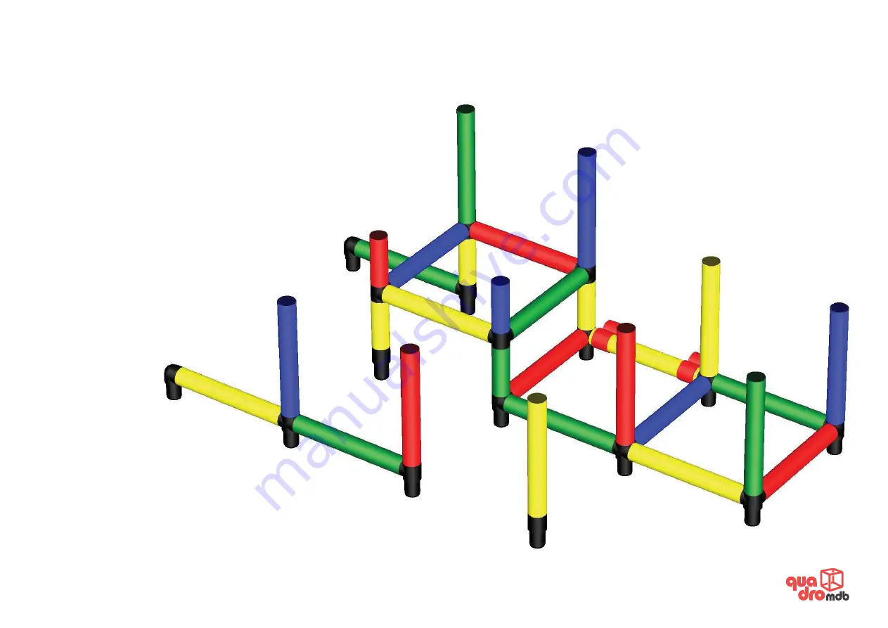 Quadro mdb High-End Play Tower with Baby and Modular Slide including 15cm Steps, Climbing Hill and increased Roof C0075 Construction Manual Download Page 4