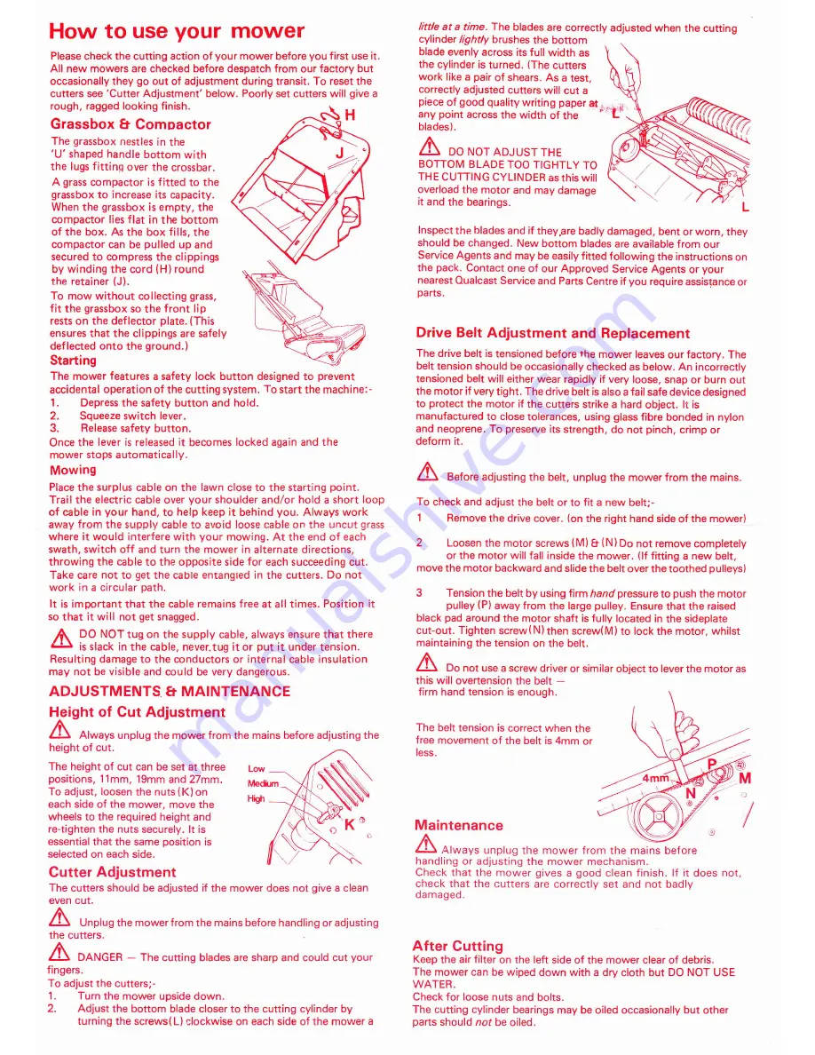 Qualcast Concorde RE30X Operating Instructions Download Page 3