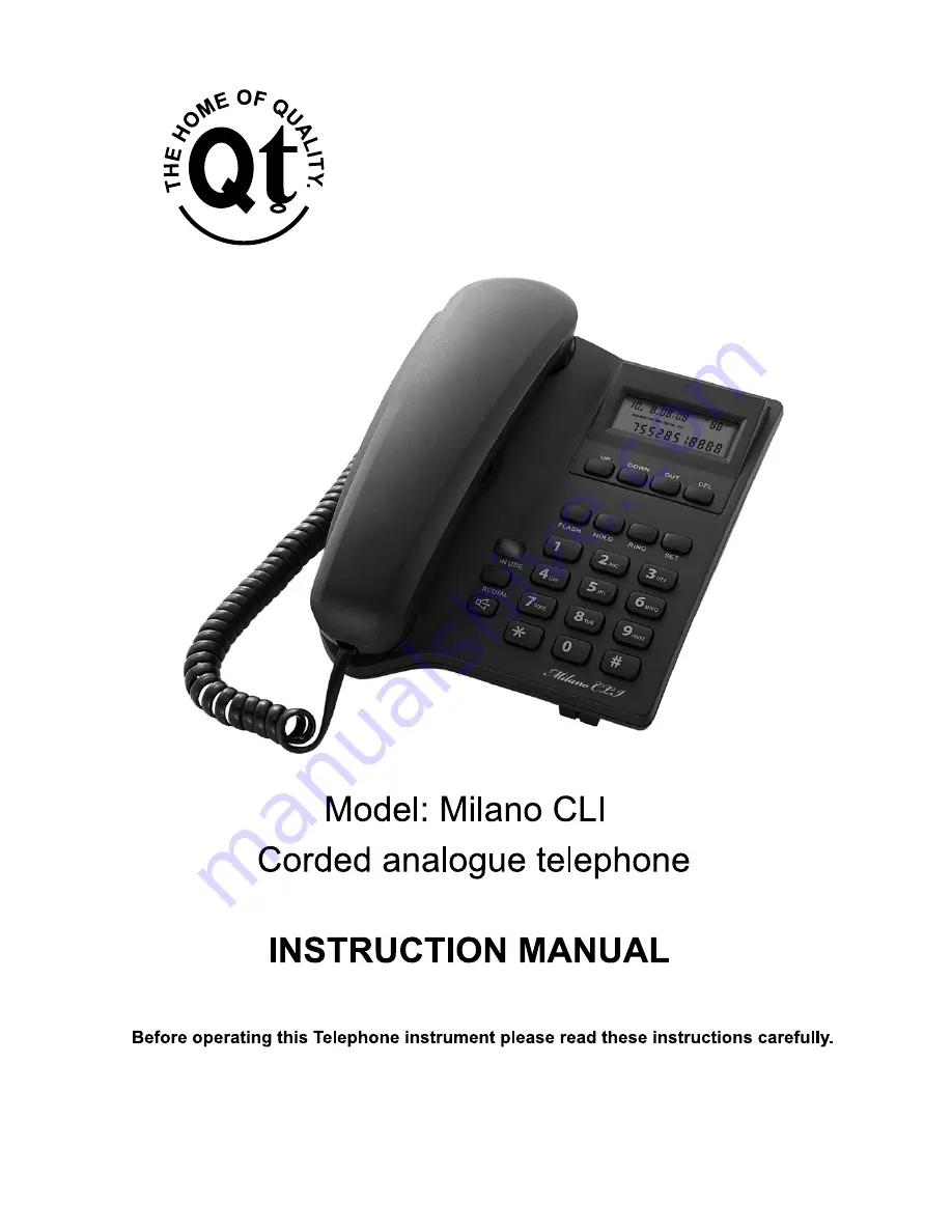 Qualitel Milano CLI Instruction Manual Download Page 1