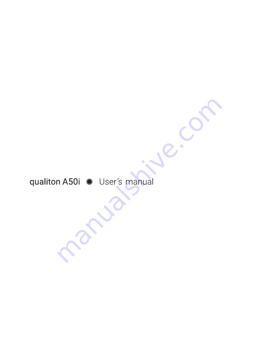 qualiton A50i User Manual Download Page 1