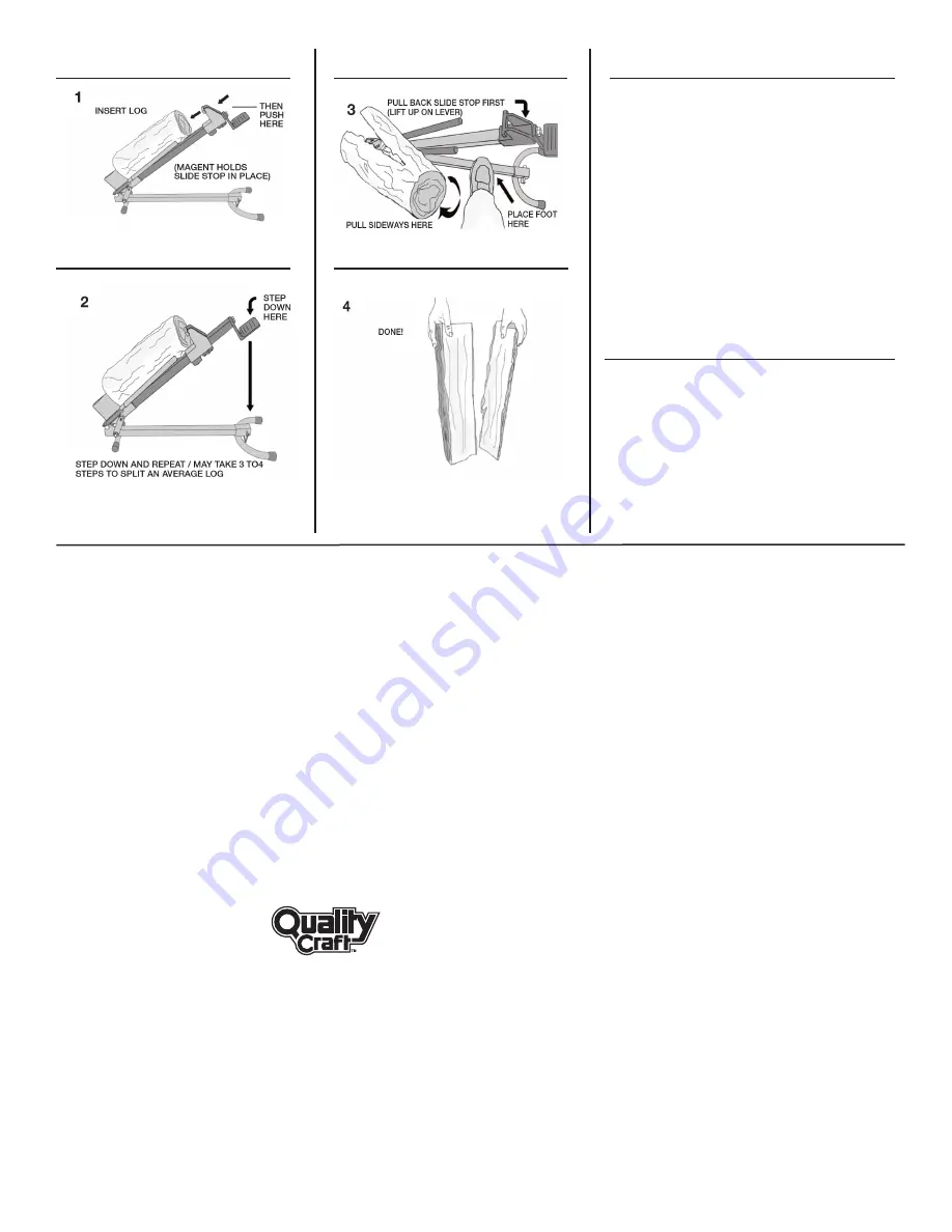 Quality Craft 85LSF-001 Owner'S Manual Download Page 2