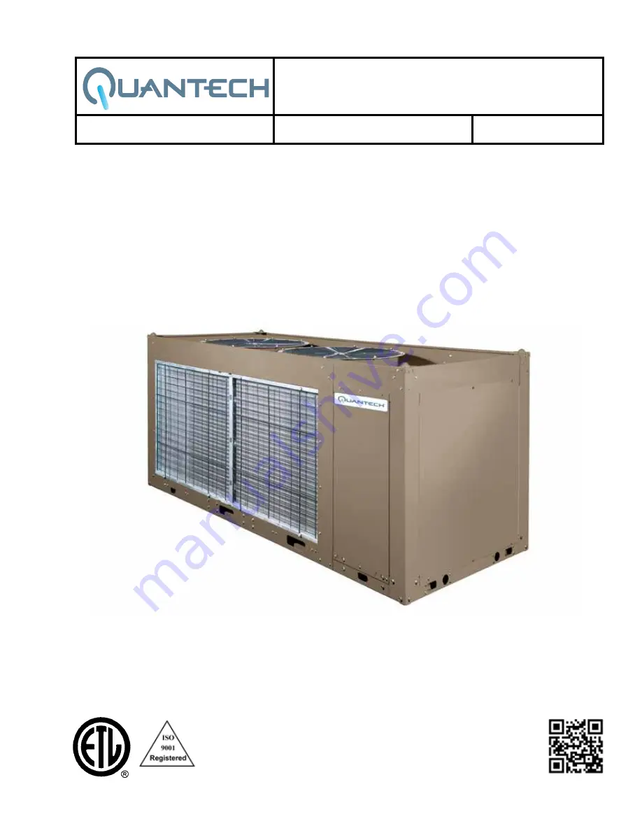 Quantech QCC2015CEE Installation, Operation And Maintenance Manual Download Page 1