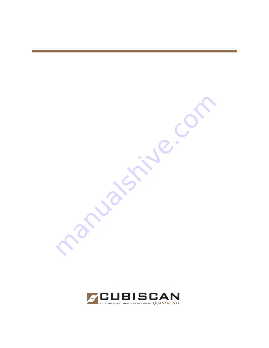 Quantronix CubiScan 110-T Operation And Technical Manual Download Page 1