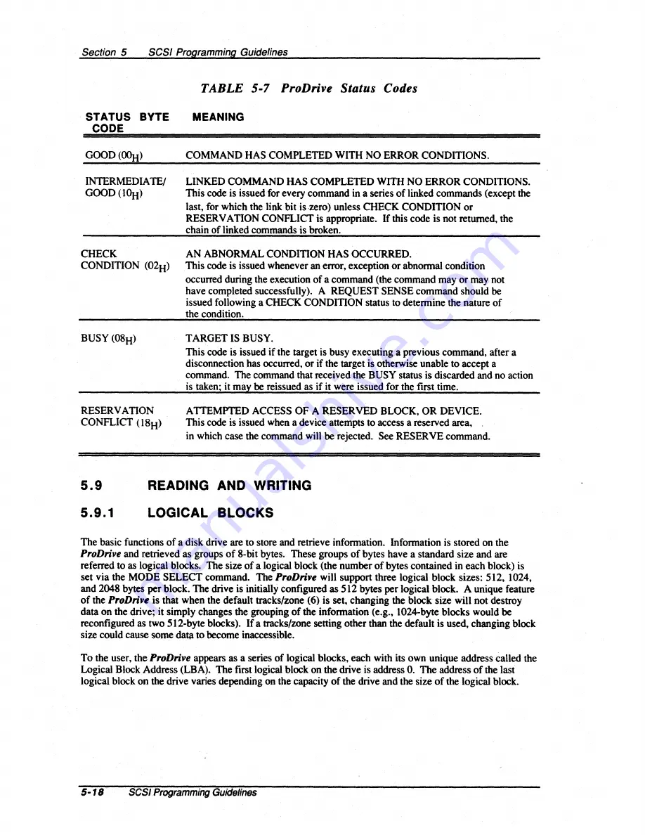 Quantum ProDrive 40S Product Manual Download Page 58