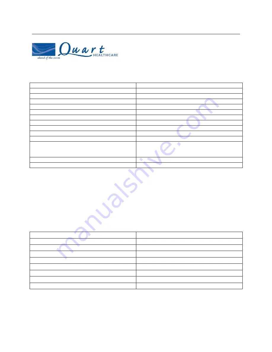 Quart Healthcare Diamond 8 Plus User Manual Download Page 4