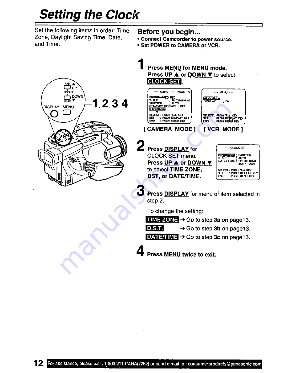 Quasar Palmcorder VM-D51 User Manual Download Page 12