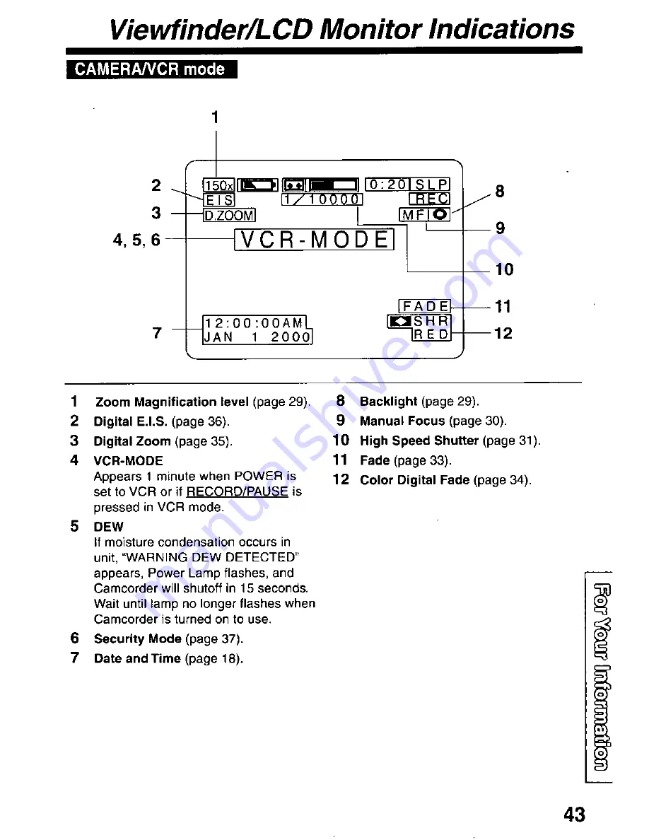 Quasar Palmcorder VM-L450 User Manual Download Page 43