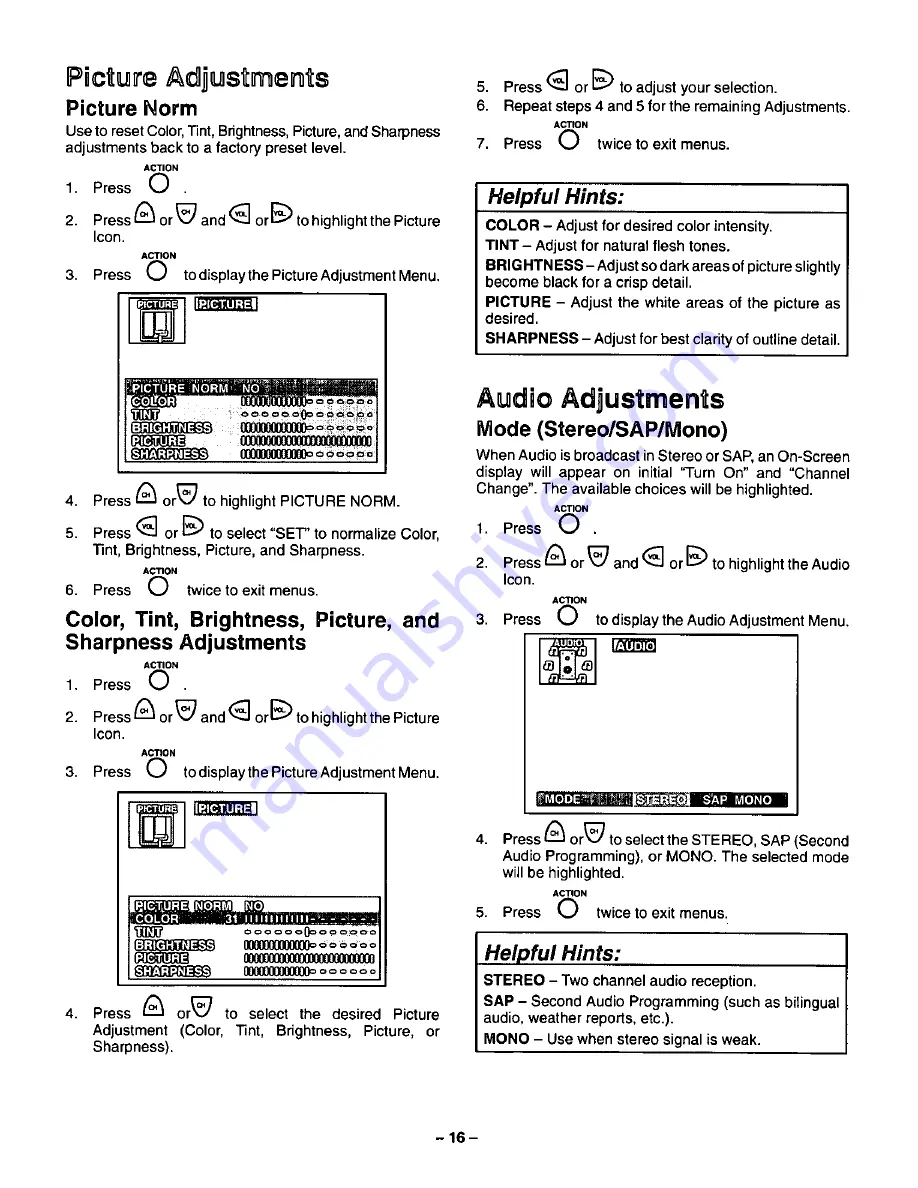 Quasar SP-2729 User Manual Download Page 16