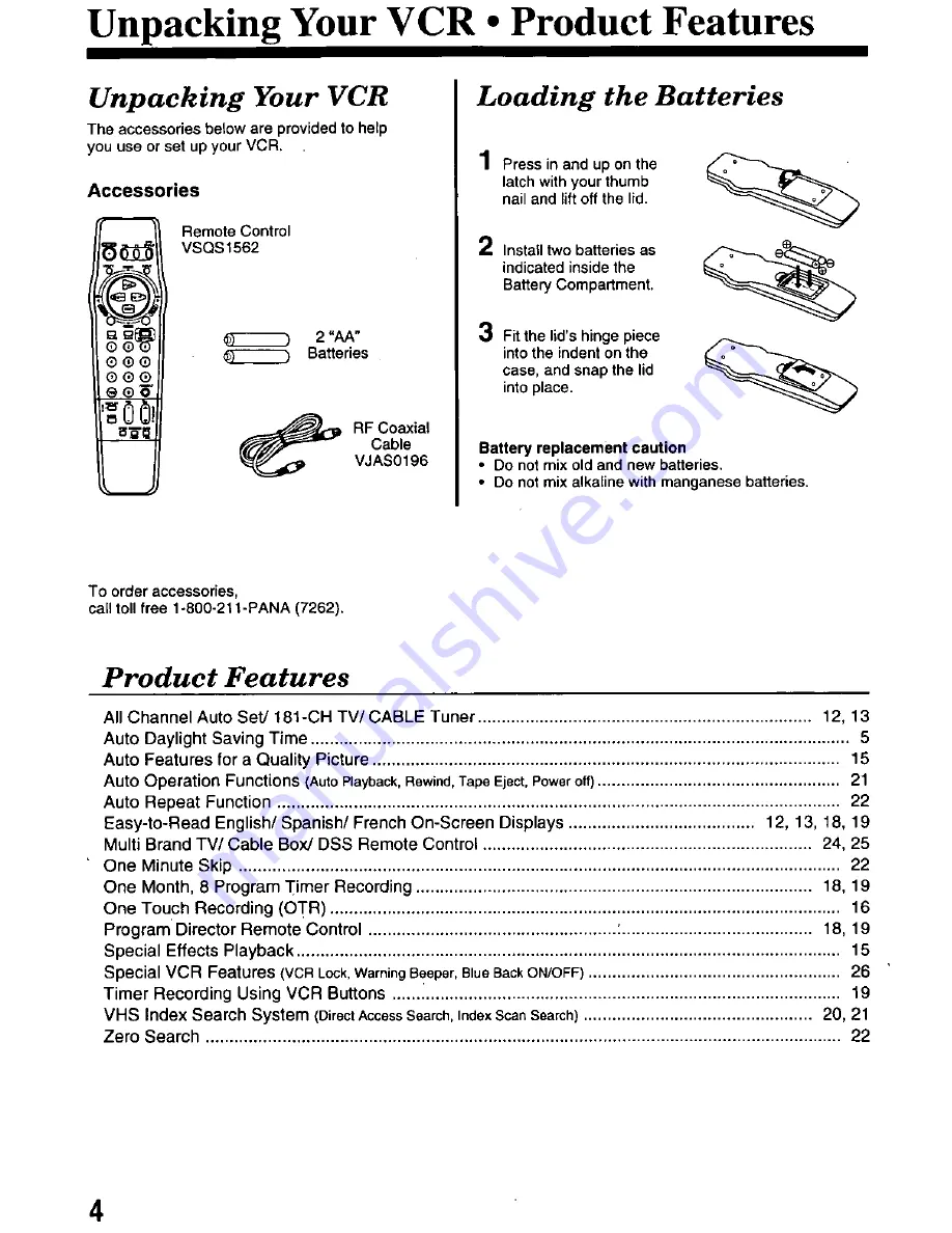 Quasar VHQ-820 User Manual Download Page 4