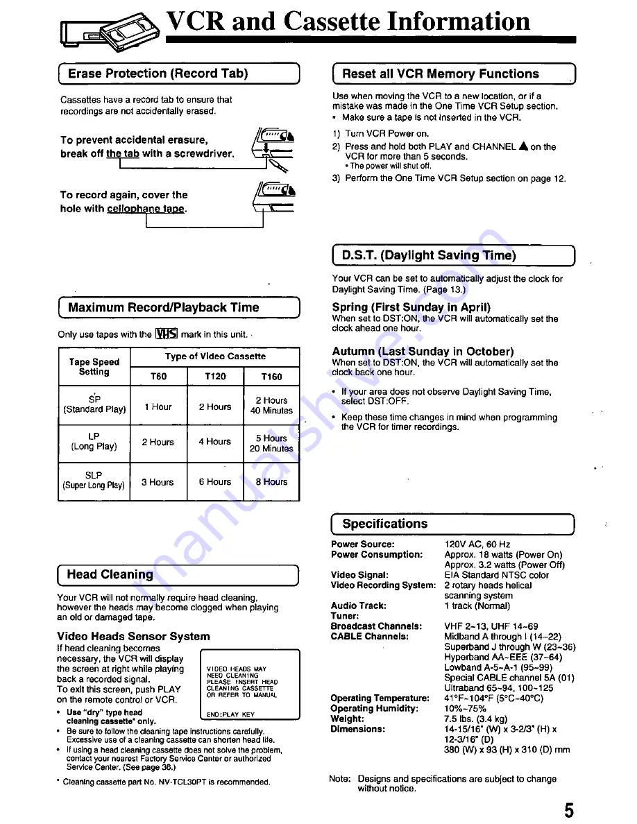 Quasar VHQ-820 User Manual Download Page 5