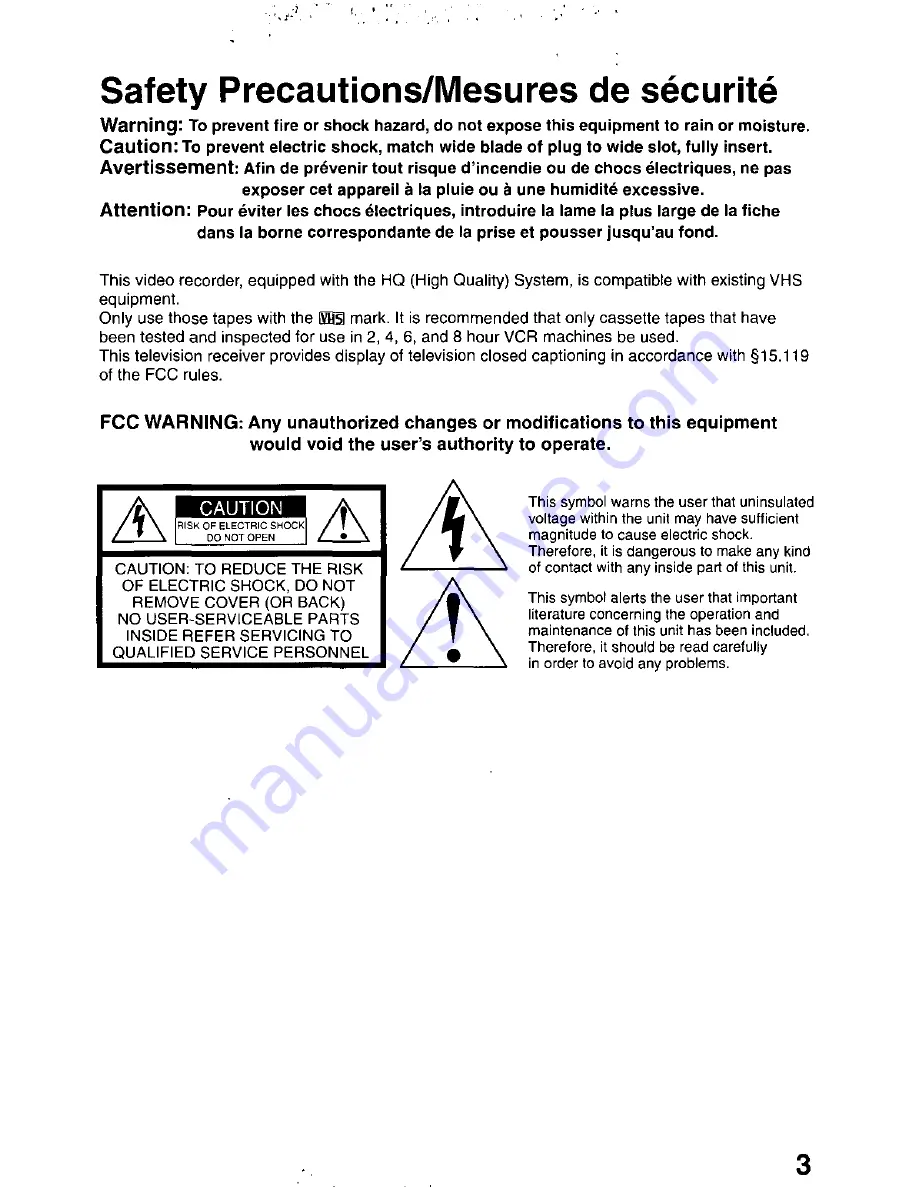 Quasar VV-1300 User Manual Download Page 3