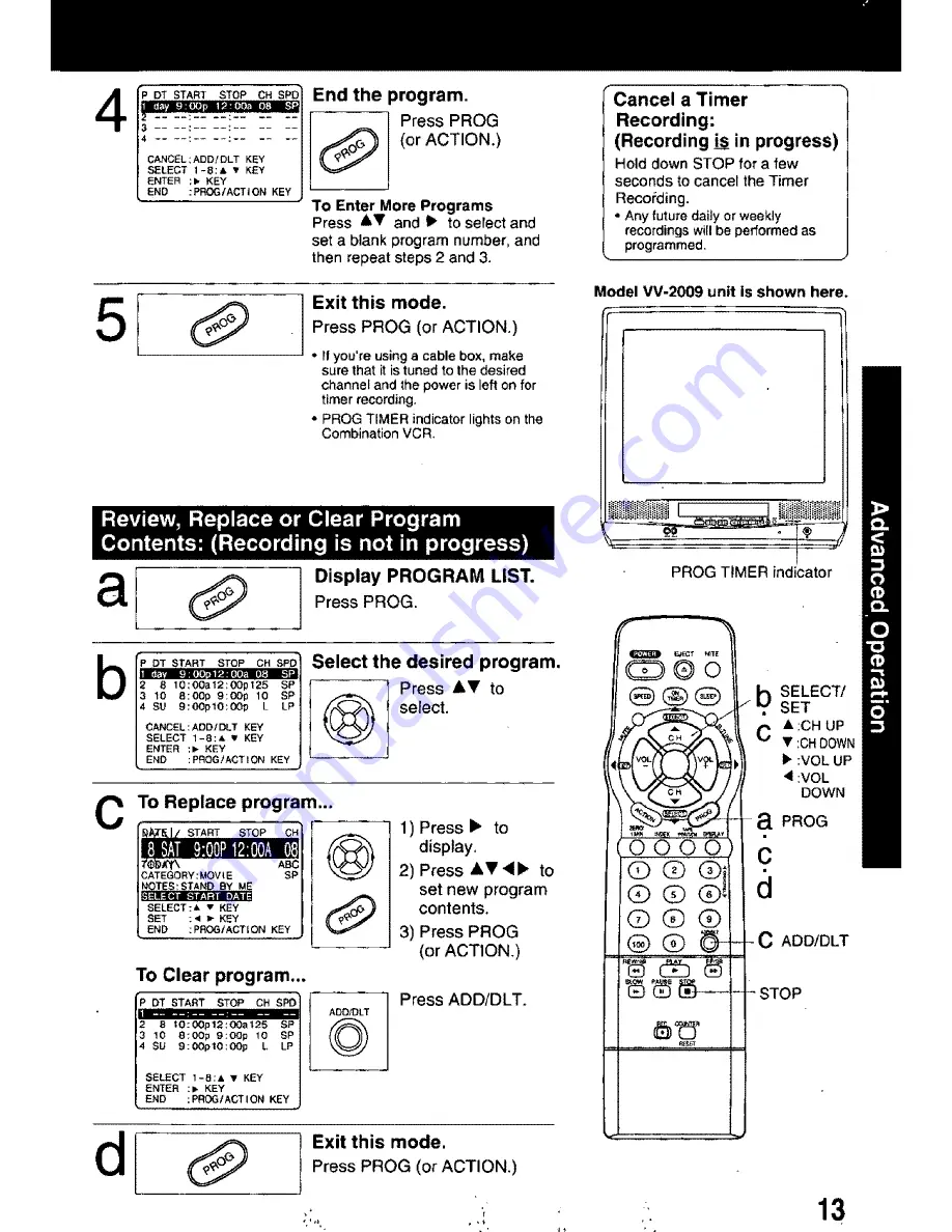 Quasar VV1319W MONITOR/VCR Manual Download Page 57