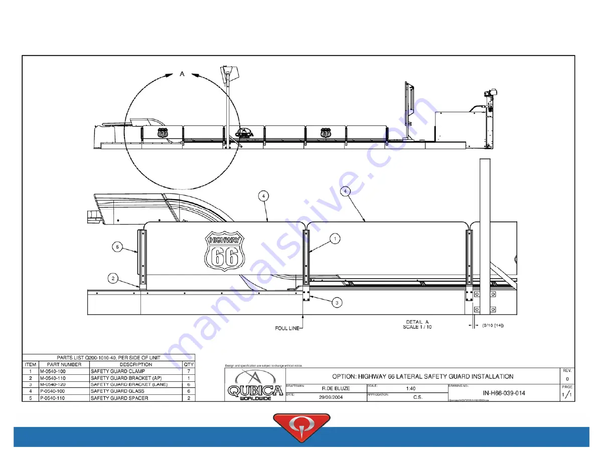 QubicaAMF Highway 66 User Manual Download Page 169