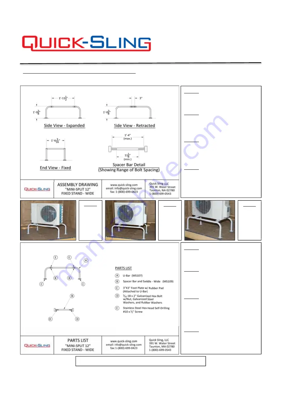 Quick-Sling QSMS1201 Installation Download Page 1