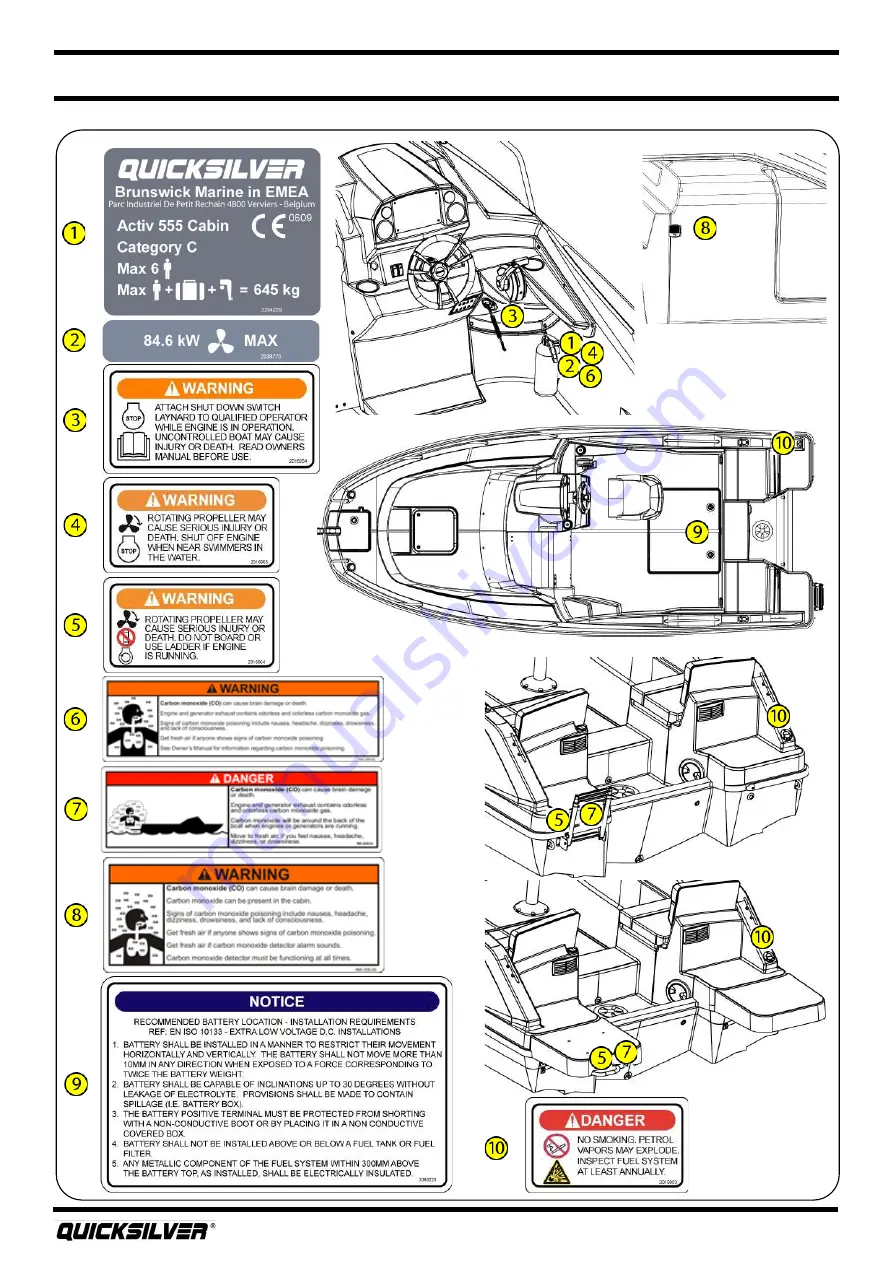 Quicksilver 555 Cabin Скачать руководство пользователя страница 16