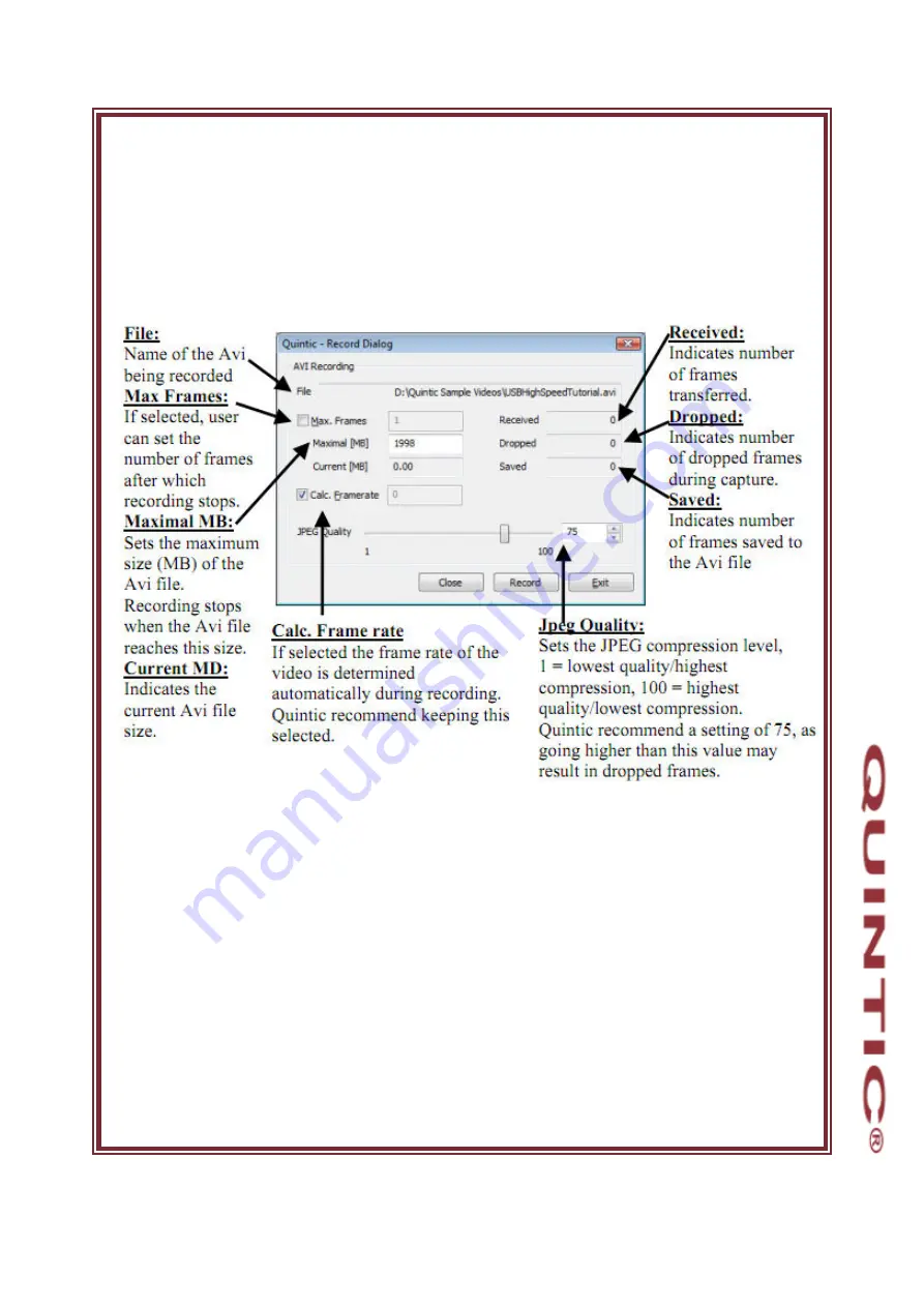 Quintic LIVE GigE Manual Download Page 31