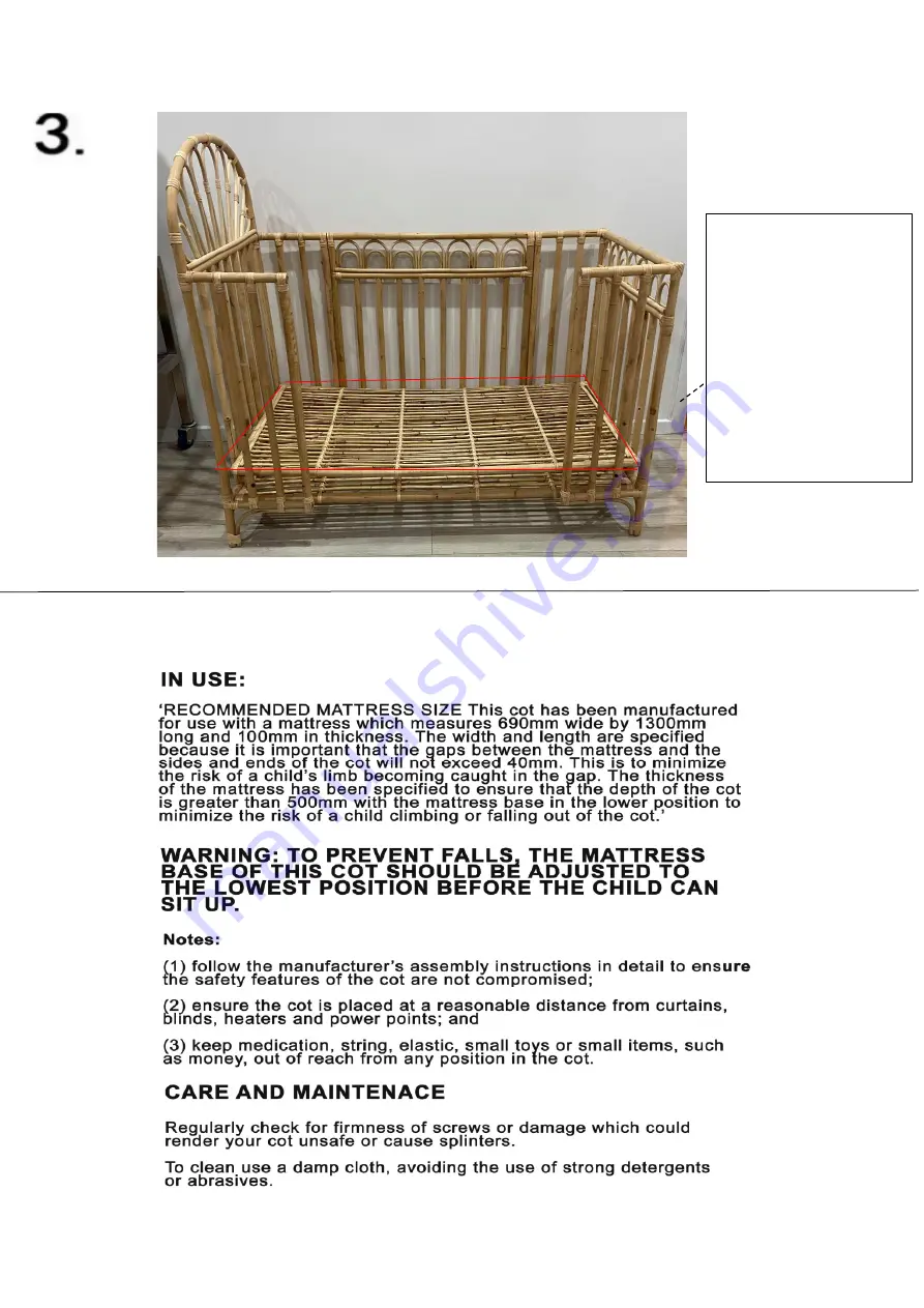 Quirky Bubba Sienna Cot Assembly Instructions Manual Download Page 9