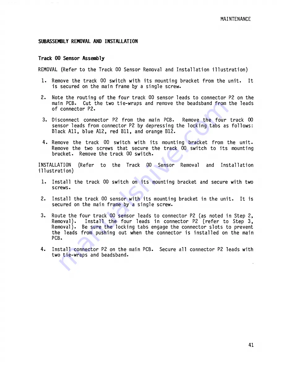 Qume QumeTrak 242 Maintenance Manual Download Page 49