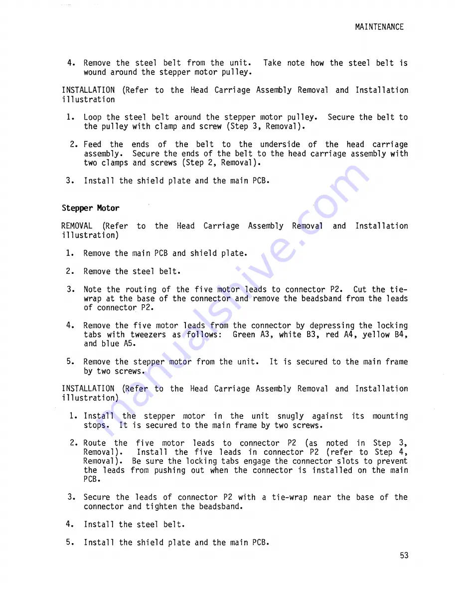 Qume QumeTrak 242 Maintenance Manual Download Page 61