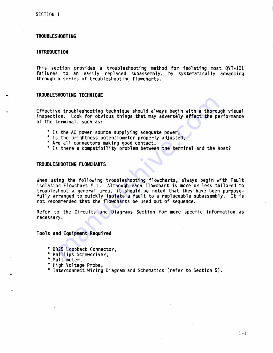 Qume QVT 101 Maintenance Manual Download Page 7