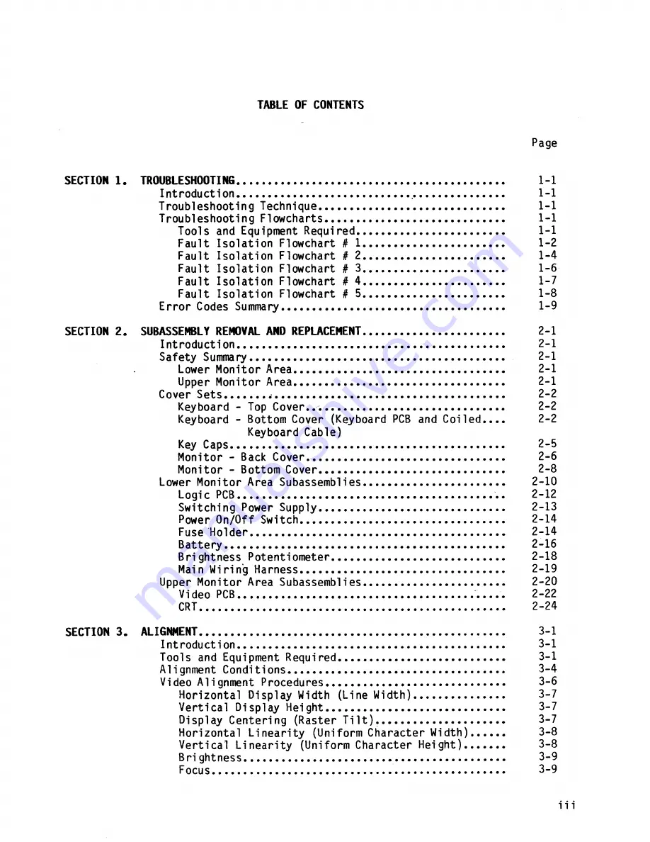 Qume QVT-102 Maintenance Manual Download Page 3