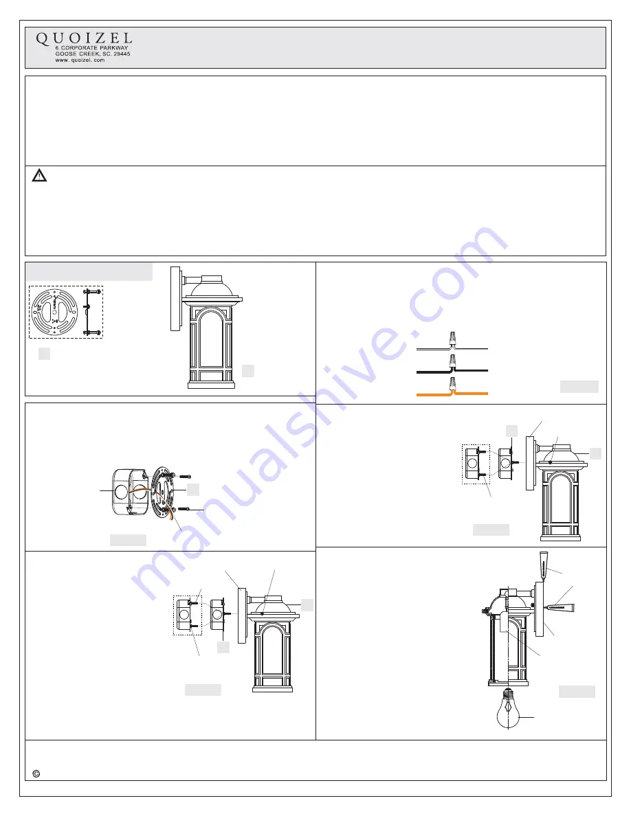 Quoizel CAT8409PN Assembly Instruction Sheet Download Page 1