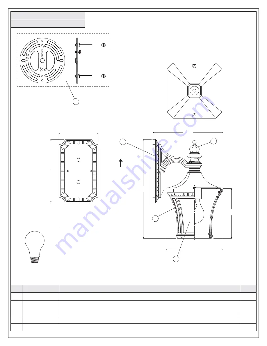 Quoizel DE8958IB Assembly Instruction Sheet Download Page 2