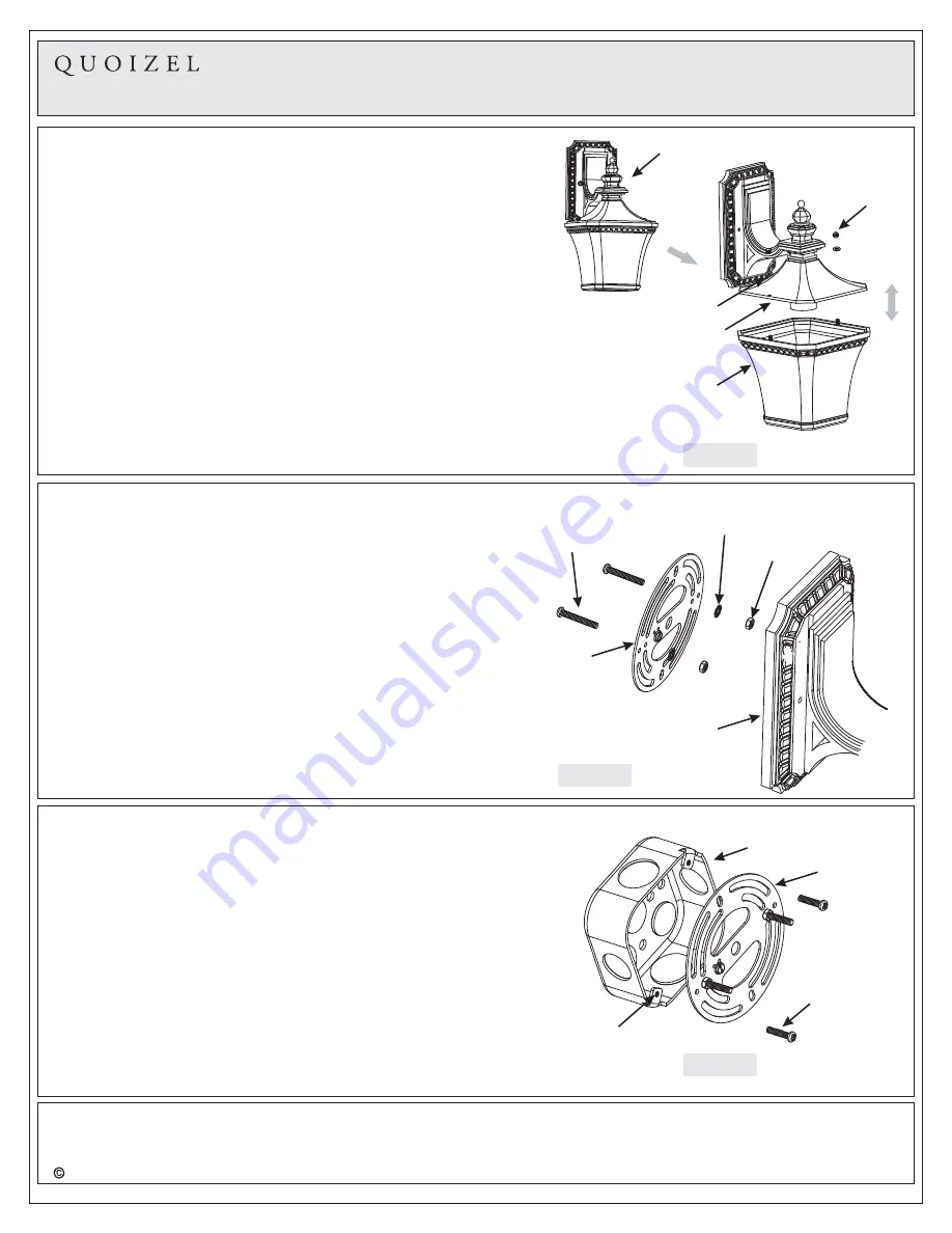 Quoizel DE8958IB Assembly Instruction Sheet Download Page 3