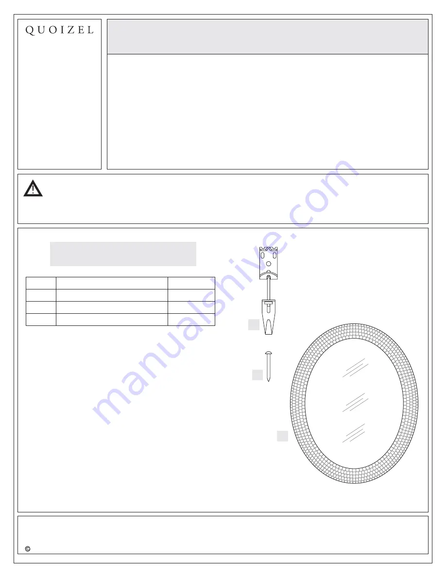 Quoizel QR1253 Assembly Instruction Sheet Download Page 1