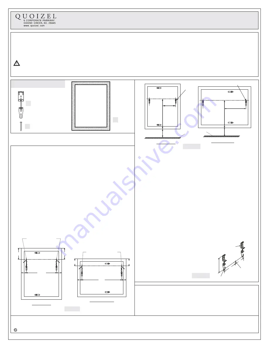 Quoizel QR3324 Assembly Instruction Sheet Download Page 1