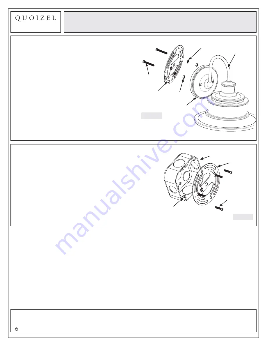 Quoizel SFD8409IB Assembly Instruction Sheet Download Page 3