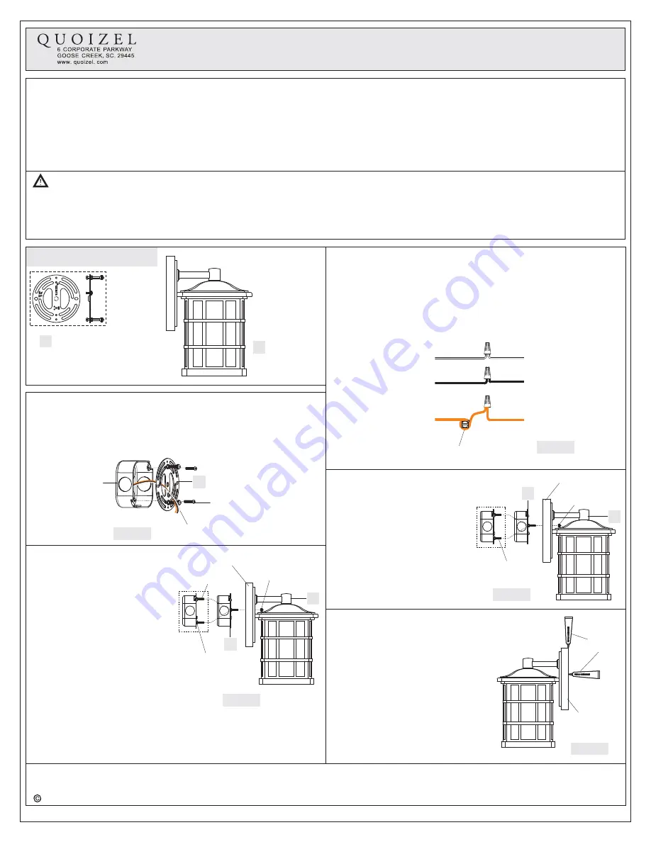 Quoizel SNNL8408K Assembly Instruction Sheet Download Page 1