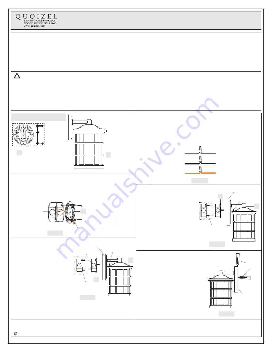 Quoizel SNNL8411K Assembly Instruction Sheet Download Page 1