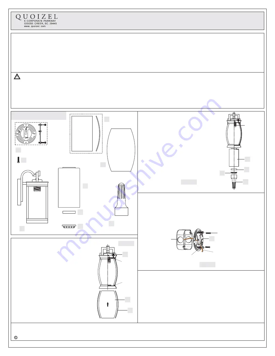 Quoizel TRE8406K Assembly Instruction Sheet Download Page 1