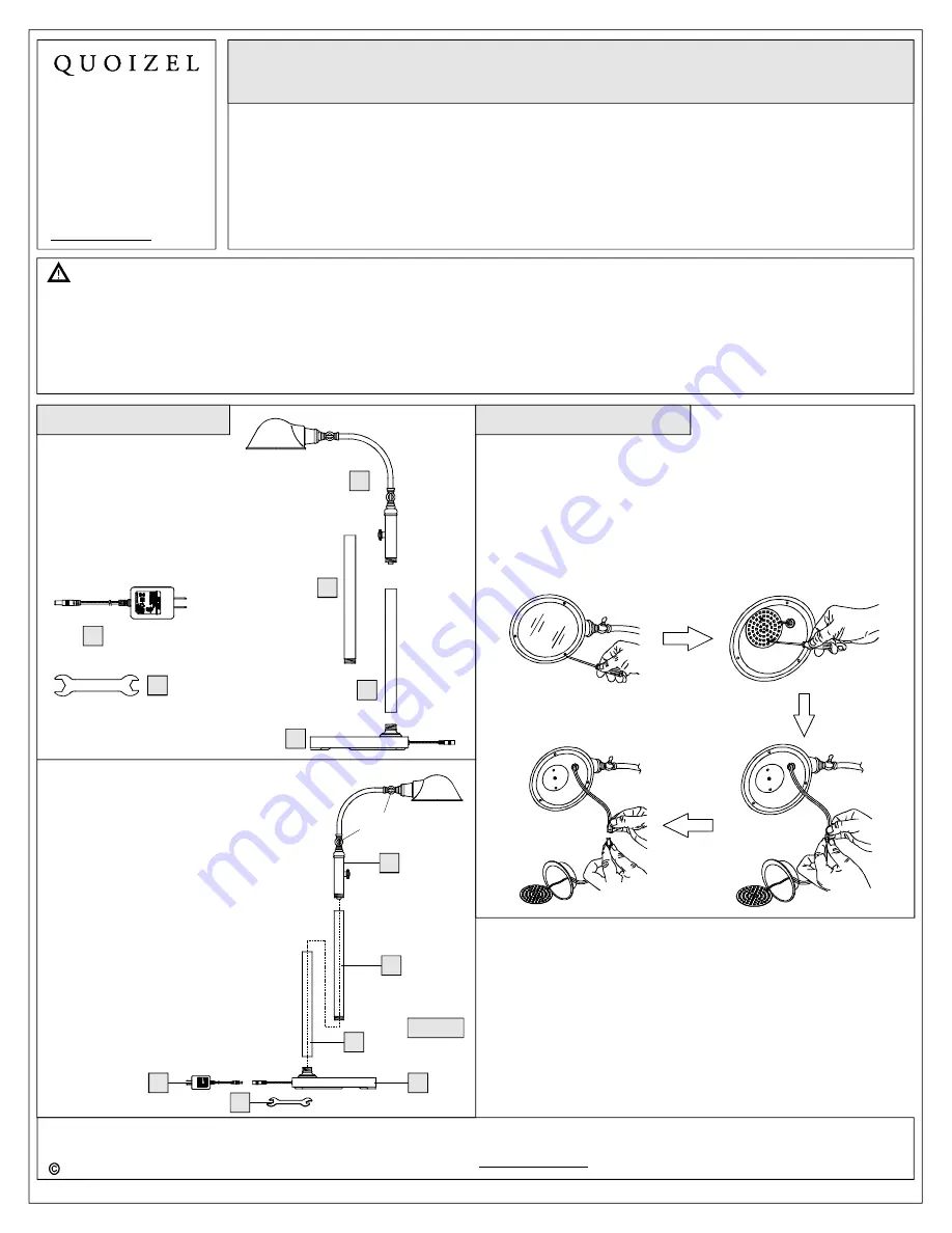 Quoizel VVTH9348BN Assembly Instruction Sheet Download Page 1