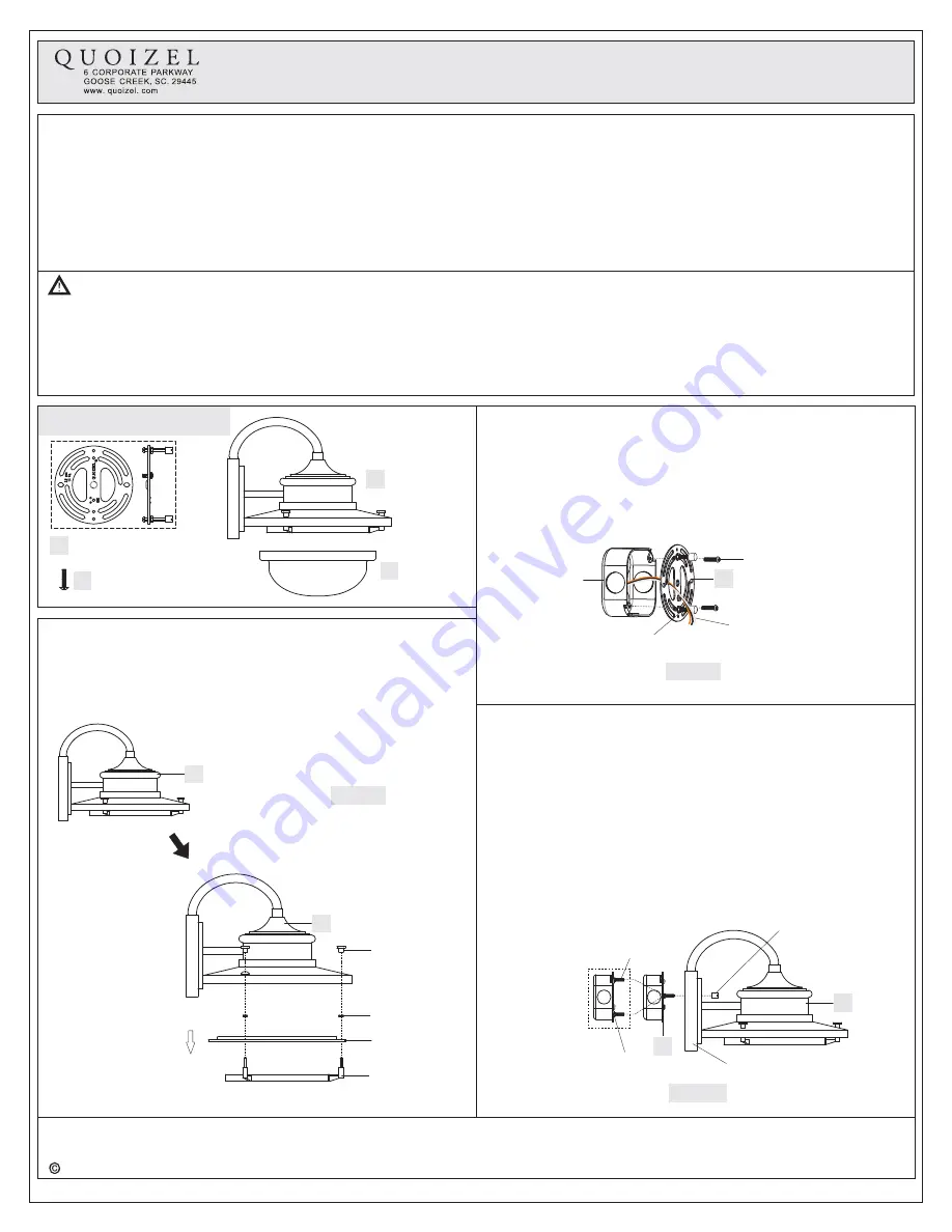 Quoizel Waterville WTE8411WT Assembly Instruction Sheet Download Page 1