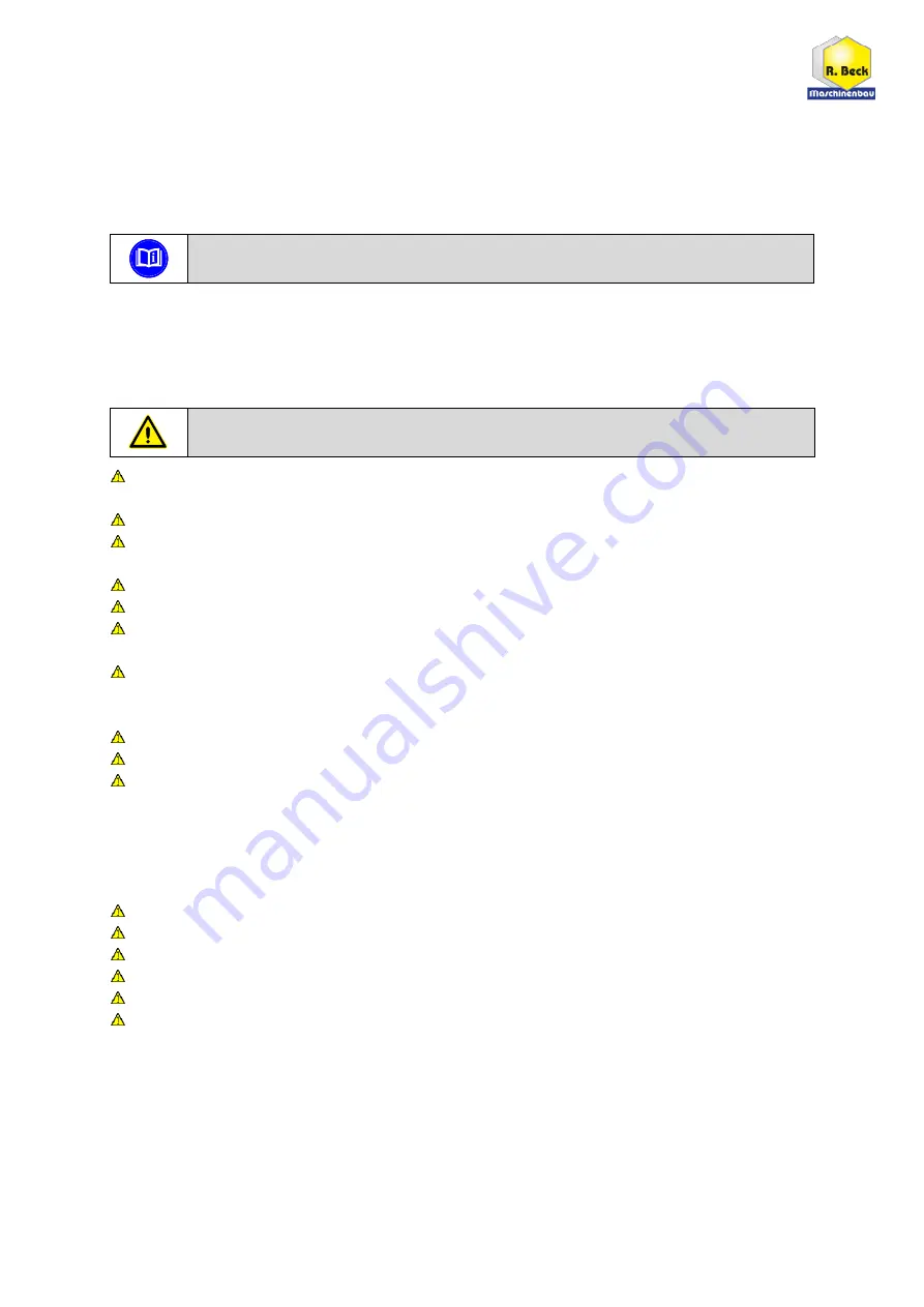 R. Beck Maschinenbau HS 2000 LARGE FH Operating Manual Download Page 8