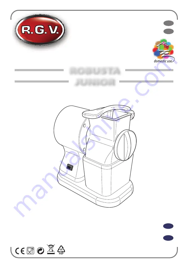 R.G.V. ROBUSTA JUNIOR Instruction Manual Download Page 1