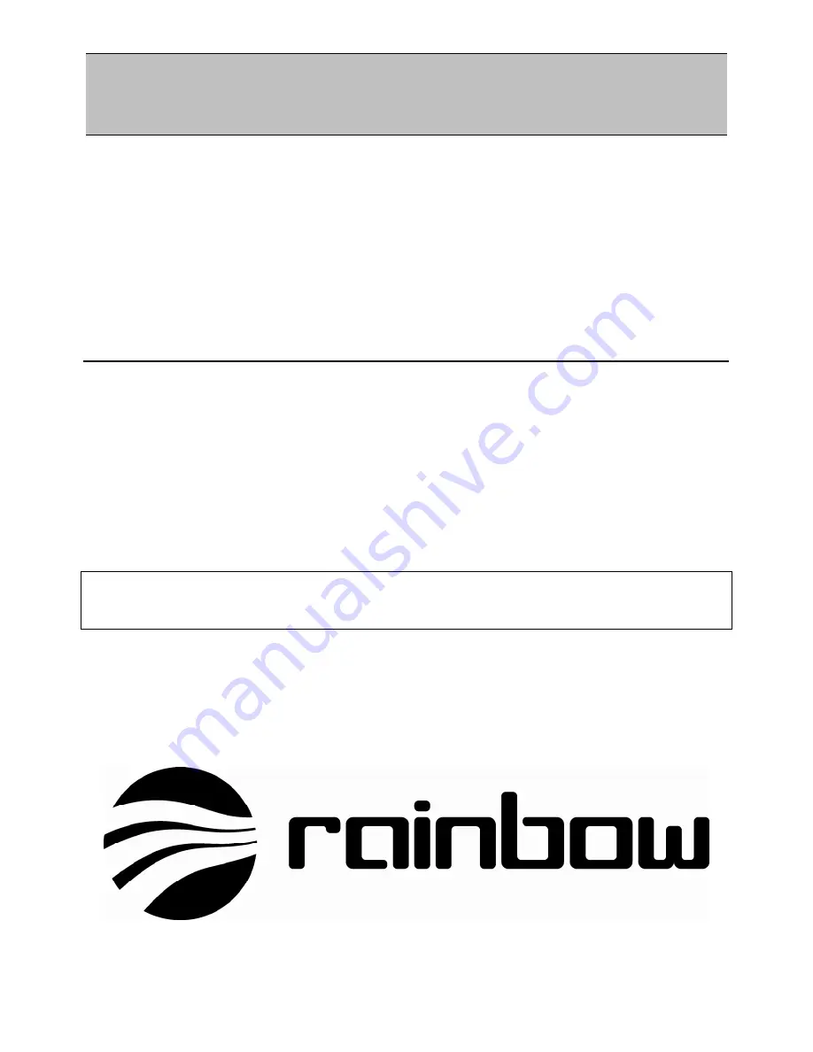 Rac Rainbow WP Series Скачать руководство пользователя страница 1