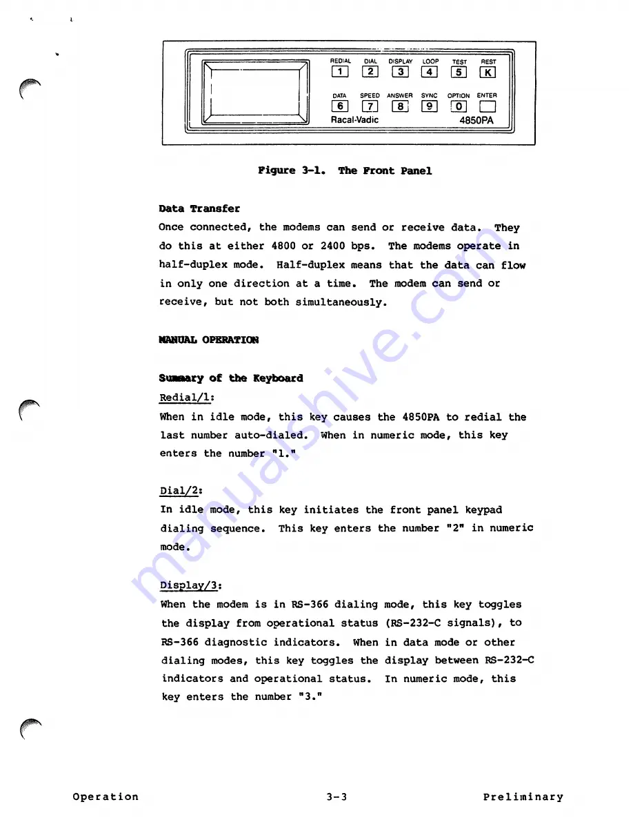 Racal-Vadic 4850PA User Manual Download Page 19