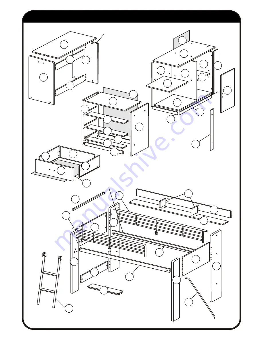 Rack furniture CHARLESTON LOFT BED Instruction Manual Download Page 4