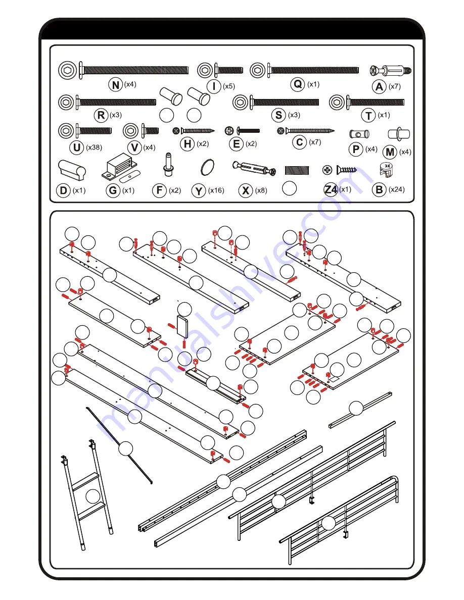 Rack furniture CHARLESTON LOFT BED Instruction Manual Download Page 21