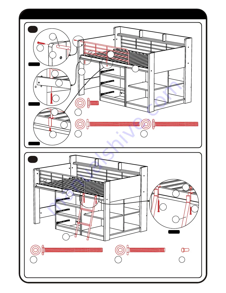 Rack furniture CHARLESTON LOFT BED Instruction Manual Download Page 29