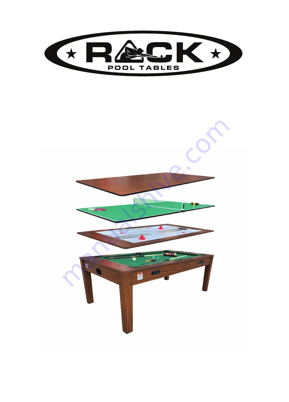 Rack Pool Tables T401G Manual Download Page 1